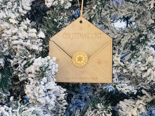 Personalised Dear Santa envelope Christmas wish list keepsake handmade in Australia
