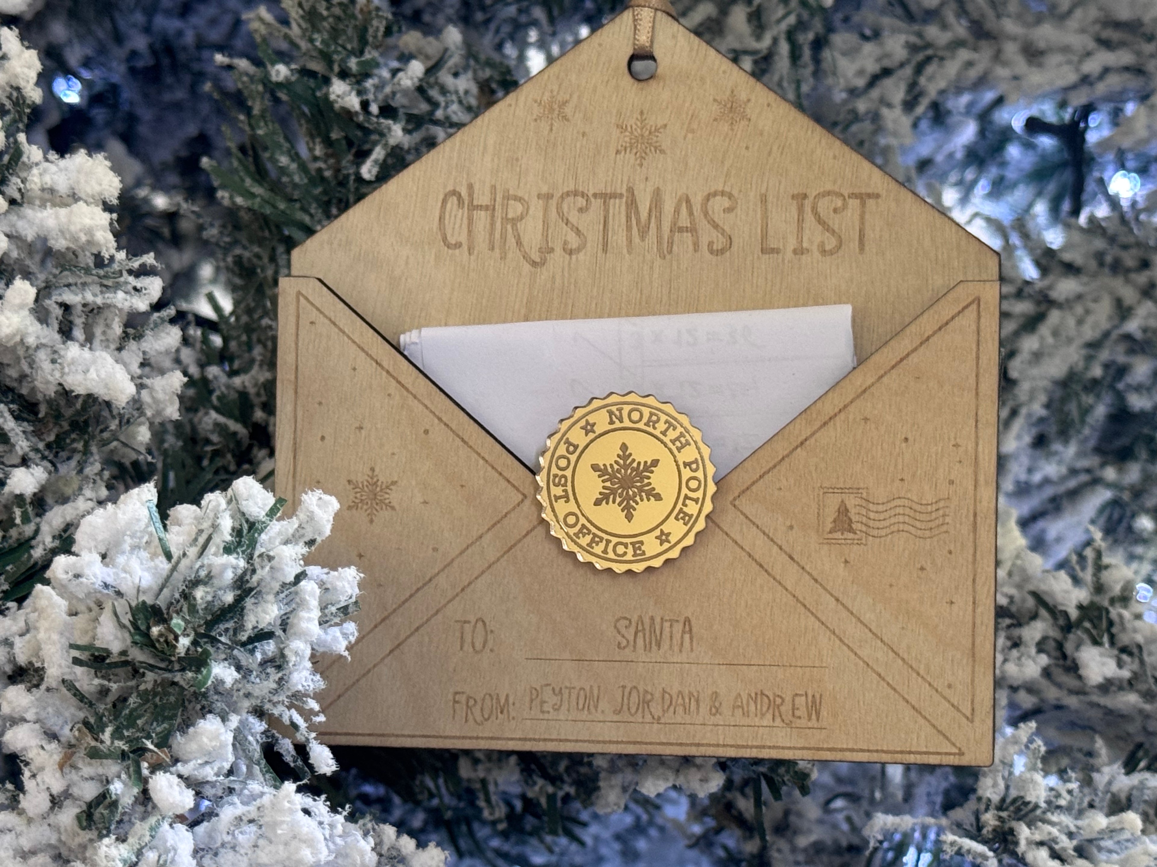 Family Christmas tradition personalised Dear Santa envelope reusable keepsake