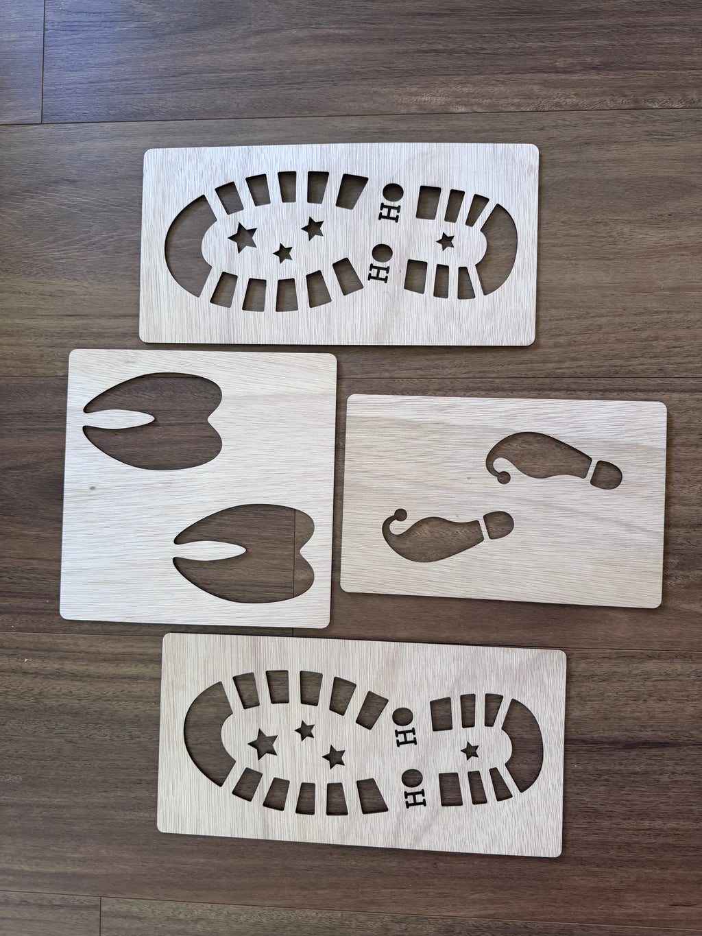 ooden Santa, Elf, and Reindeer footprints for kids Christmas Eve tradition – handmade in Australia