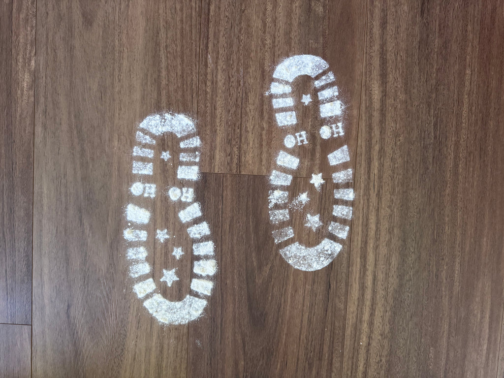 Handcrafted wooden footprints for a magical Christmas Eve tradition, Australia