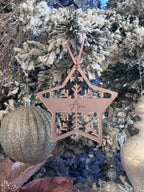Personalised Star Christmas Ornament – Custom Snowflake Design