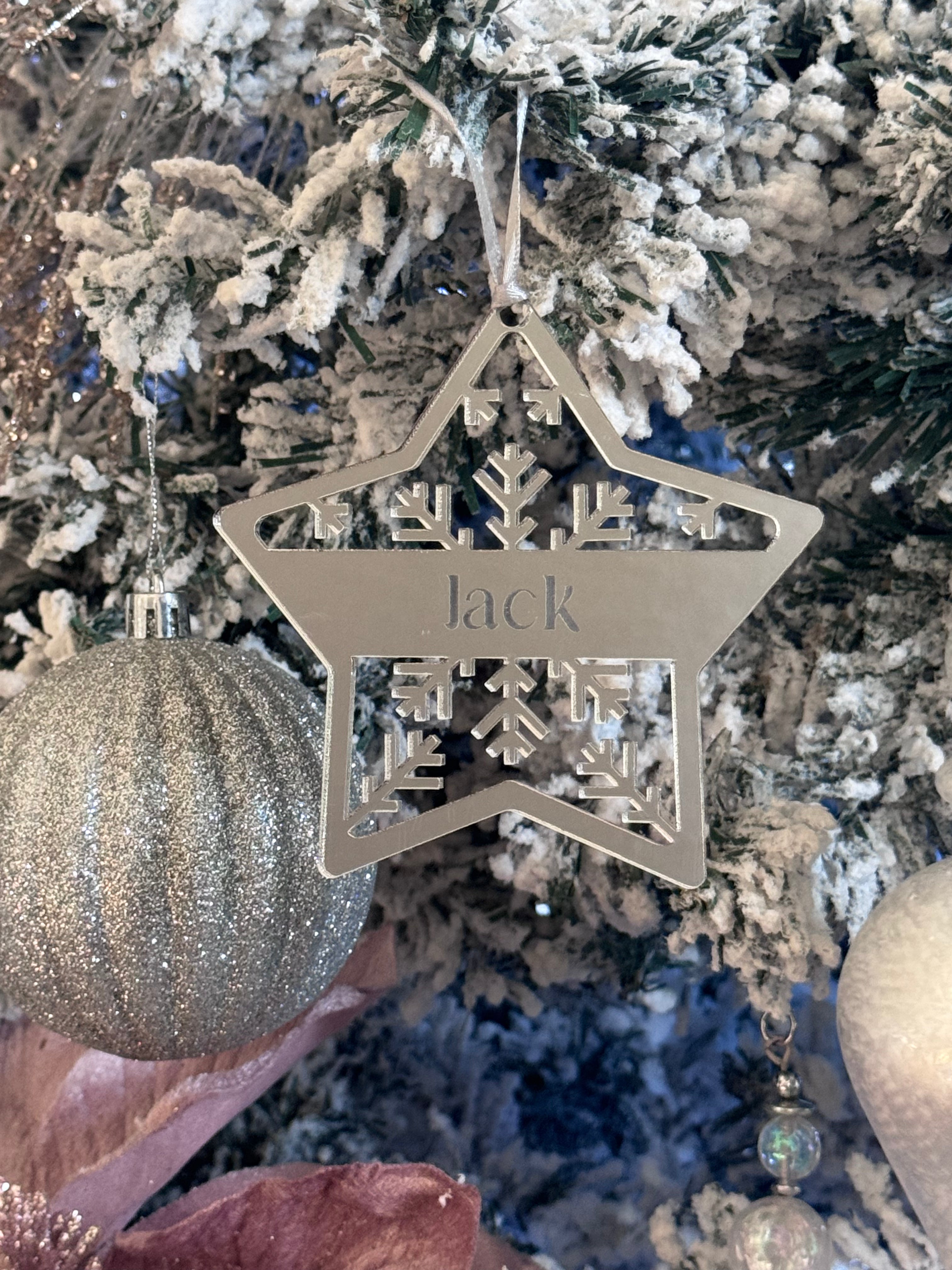 Personalised star family ornament handmade in Australia – eco-friendly Christmas keepsake