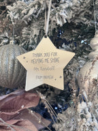 Personalised Teacher Appreciation Star Ornament – Custom Thank You Keepsake