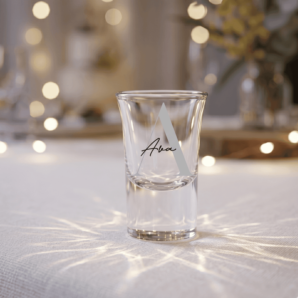 Bespoke Heirloom Personalised Vinyl 25ml Shot Glass - Make It Personal Gift Co