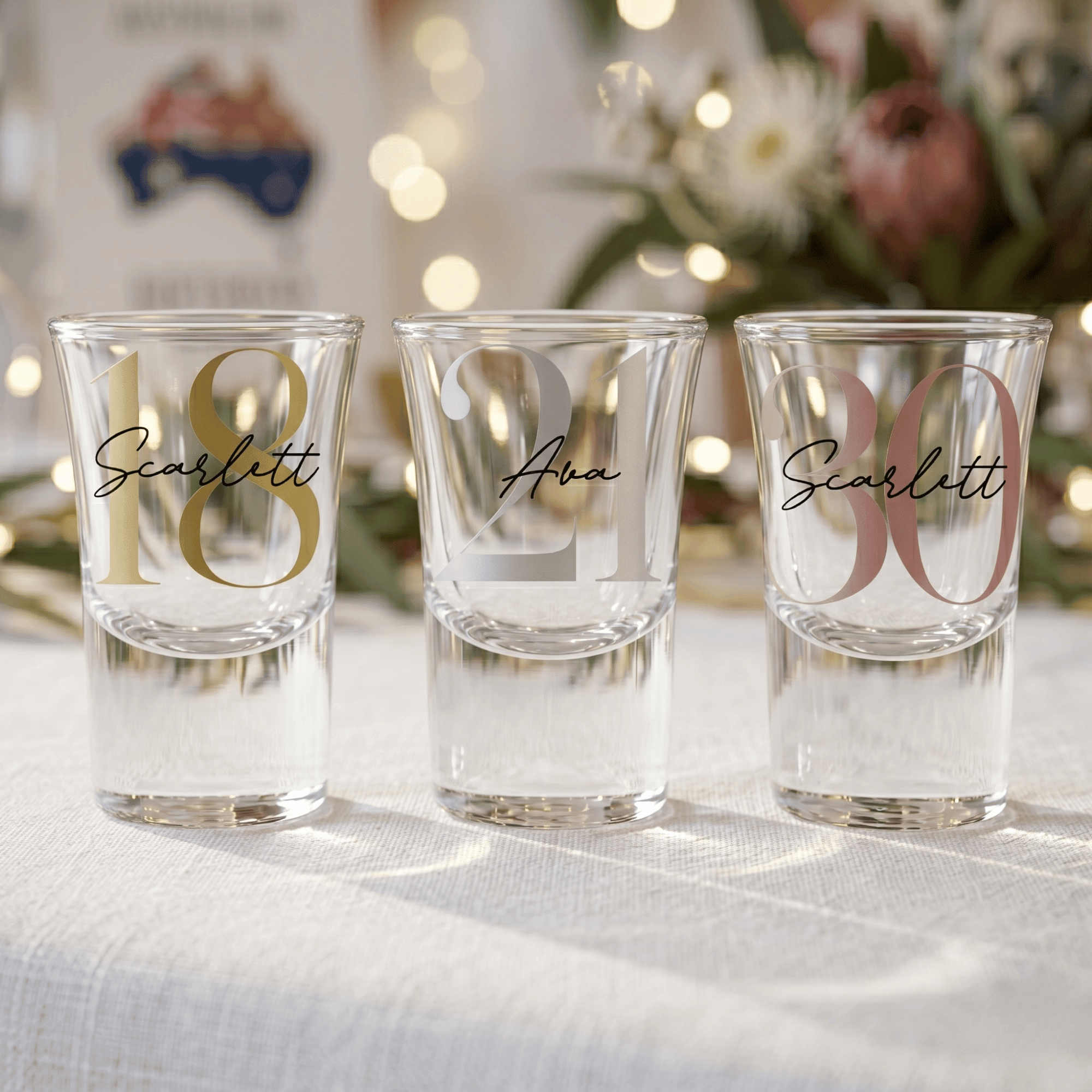 Bespoke Heirloom Personalised Vinyl 25ml Shot Glass - Make It Personal Gift Co