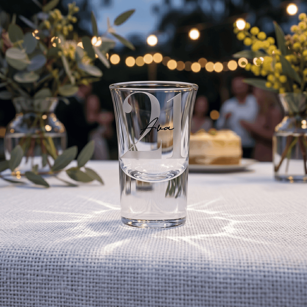 Bespoke Heirloom Personalised Vinyl 25ml Shot Glass - Make It Personal Gift Co