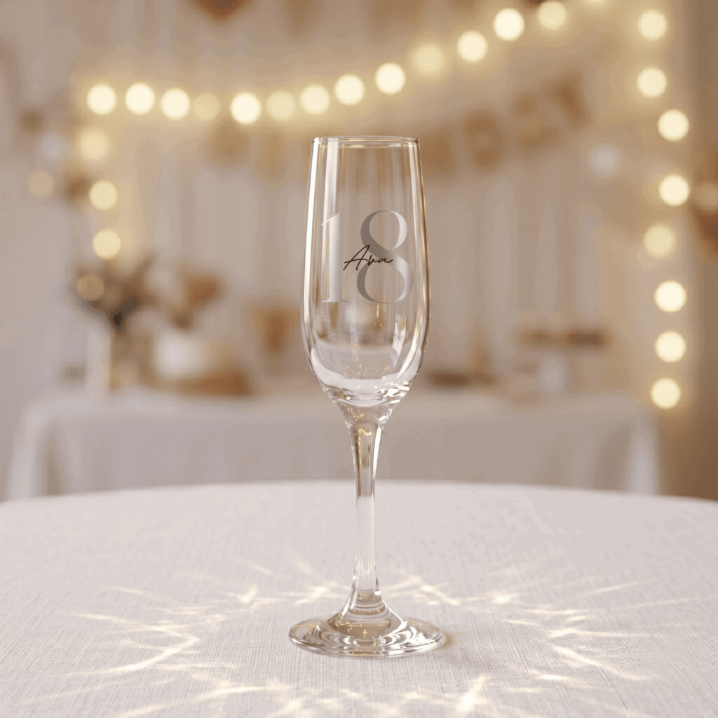 Bespoke Heirloom Personalised Vinyl Champagne Flute - Make It Personal Gift Co
