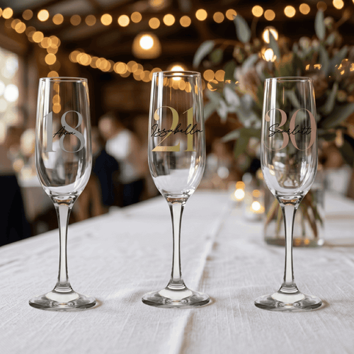 Bespoke Heirloom Personalised Vinyl Champagne Flute - Make It Personal Gift Co