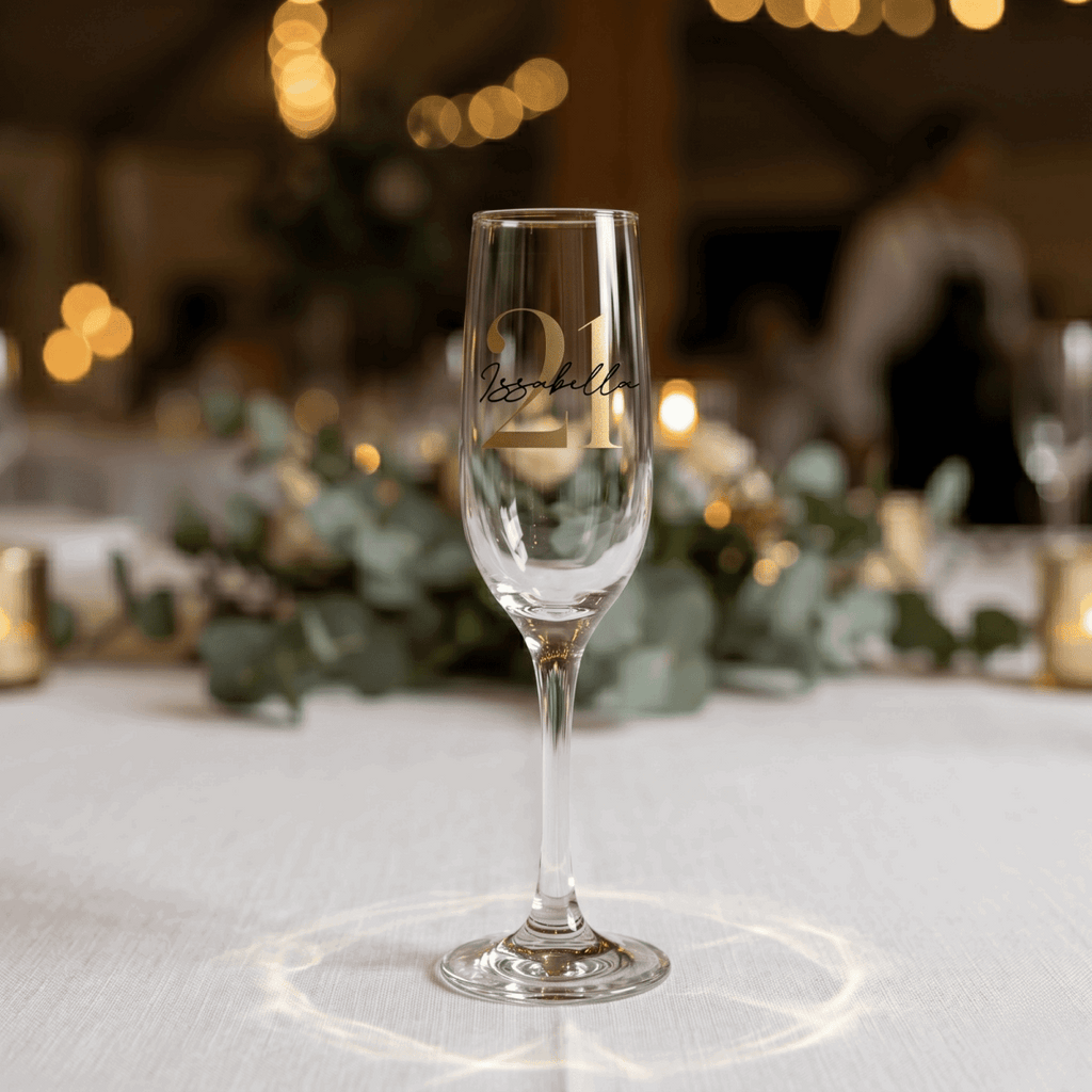 Bespoke Heirloom Personalised Vinyl Champagne Flute - Make It Personal Gift Co