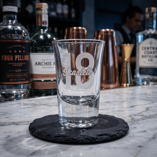 Bold Contemporary Personalised Engraved 25ml Shot Glass - Make It Personal Gift Co
