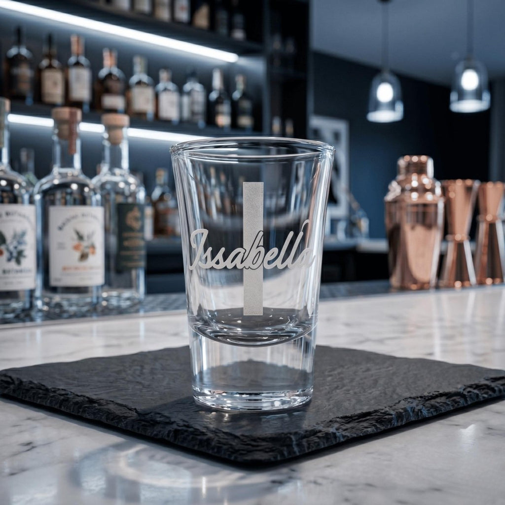 Bold Contemporary Personalised Engraved 25ml Shot Glass - Make It Personal Gift Co