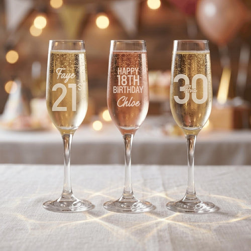 Bold Contemporary Personalised Engraved Champagne Flute - Make It Personal Gift Co
