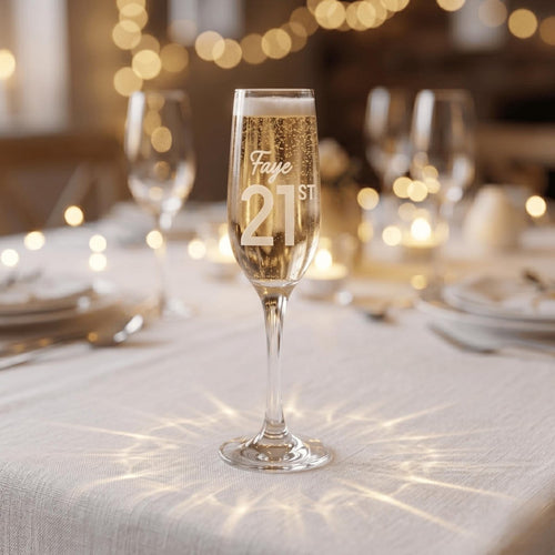 Bold Contemporary Personalised Engraved Champagne Flute - Make It Personal Gift Co