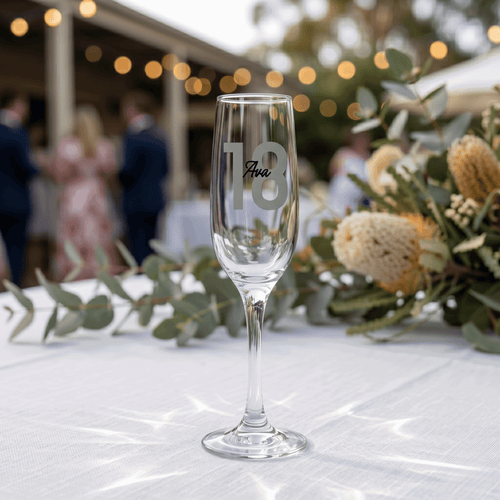Bold Contemporary Personalised Vinyl Champagne Flute - Make It Personal Gift Co
