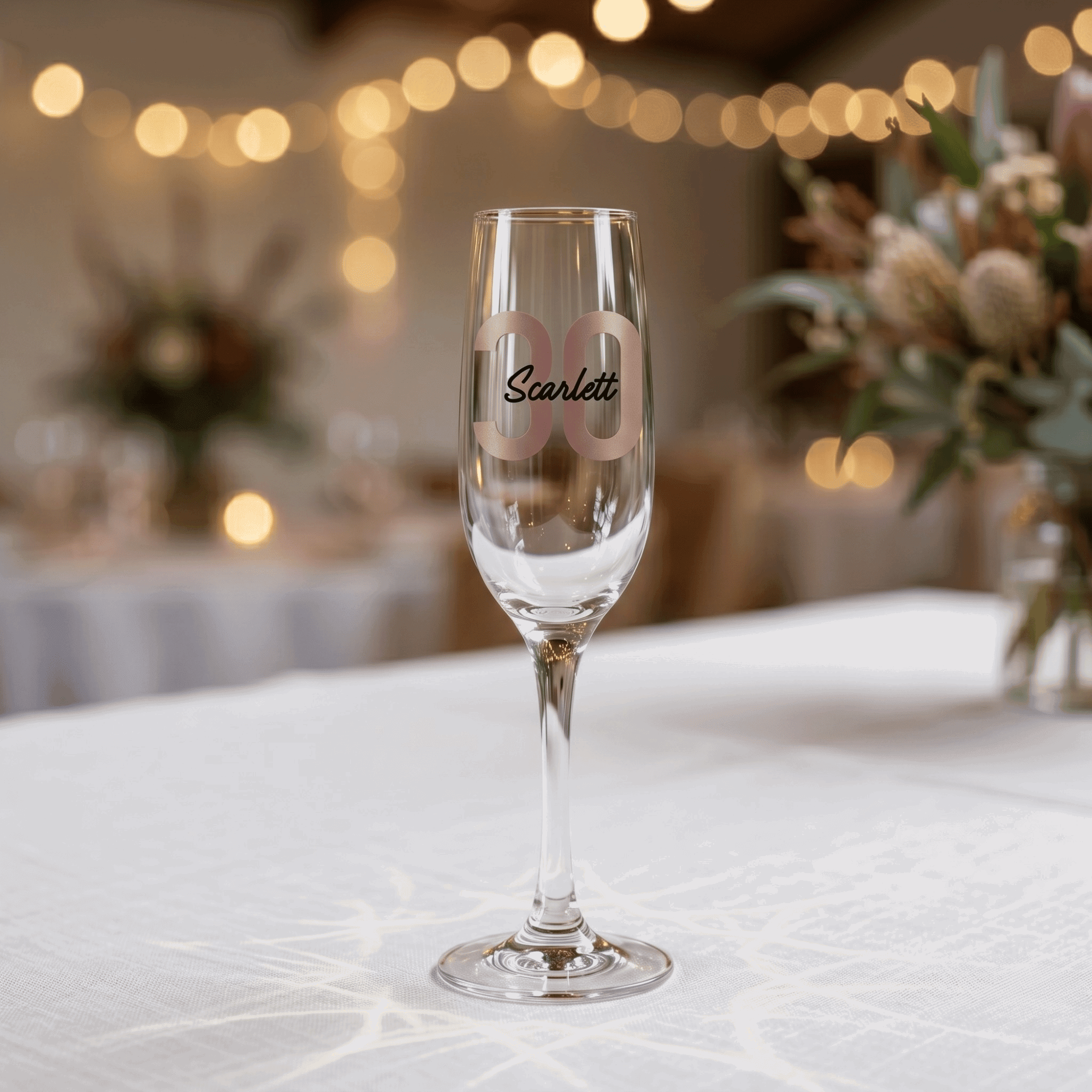 Bold Contemporary Personalised Vinyl Champagne Flute - Make It Personal Gift Co