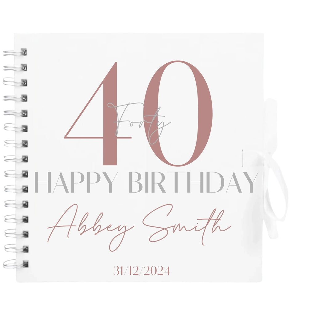 Bold Personalised Birthday Scrapbook Album - Large Age & Name Design (8x8") - Make It Personal Gift Co