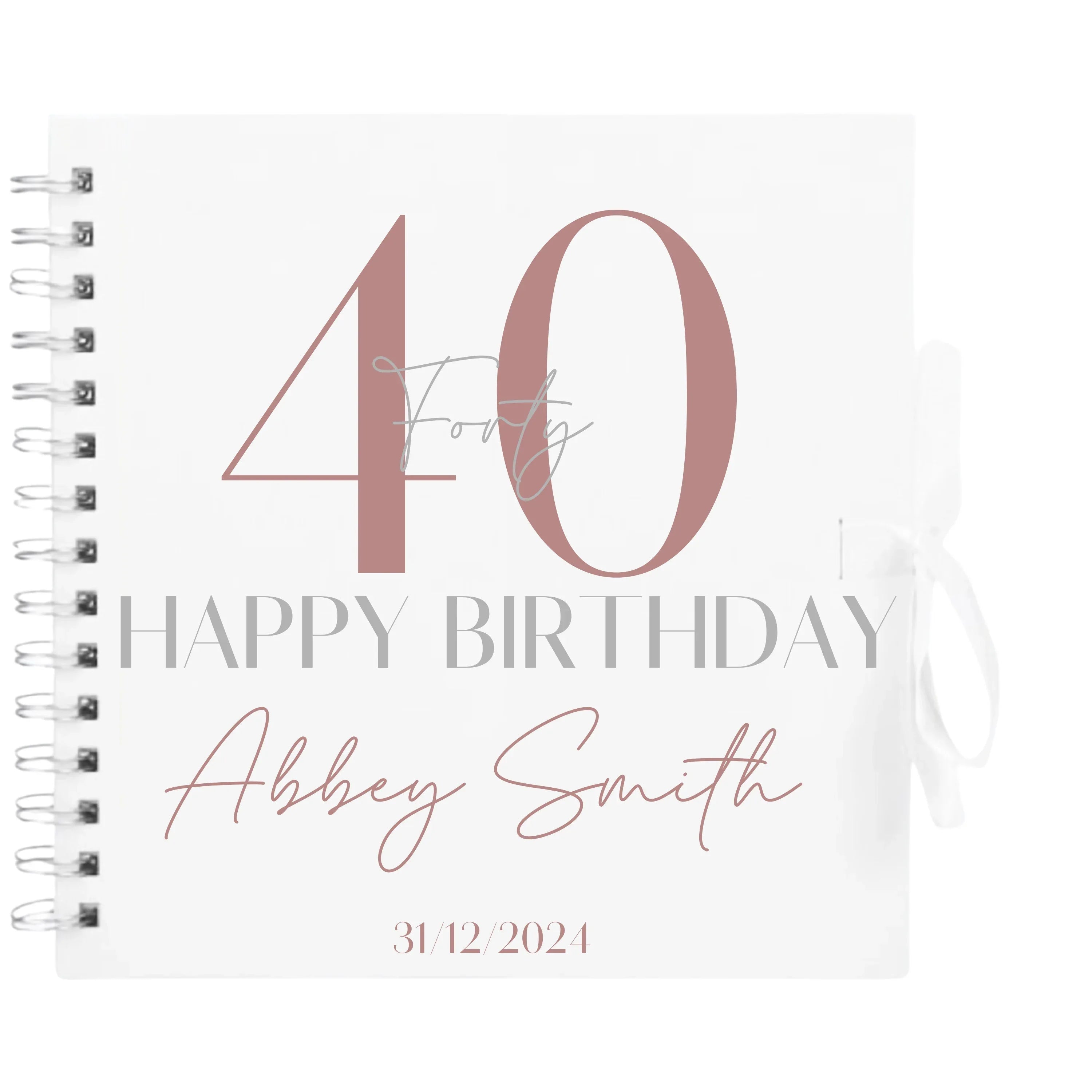 Bold Personalised Birthday Scrapbook Album - Large Age & Name Design (8x8") - Make It Personal Gift Co