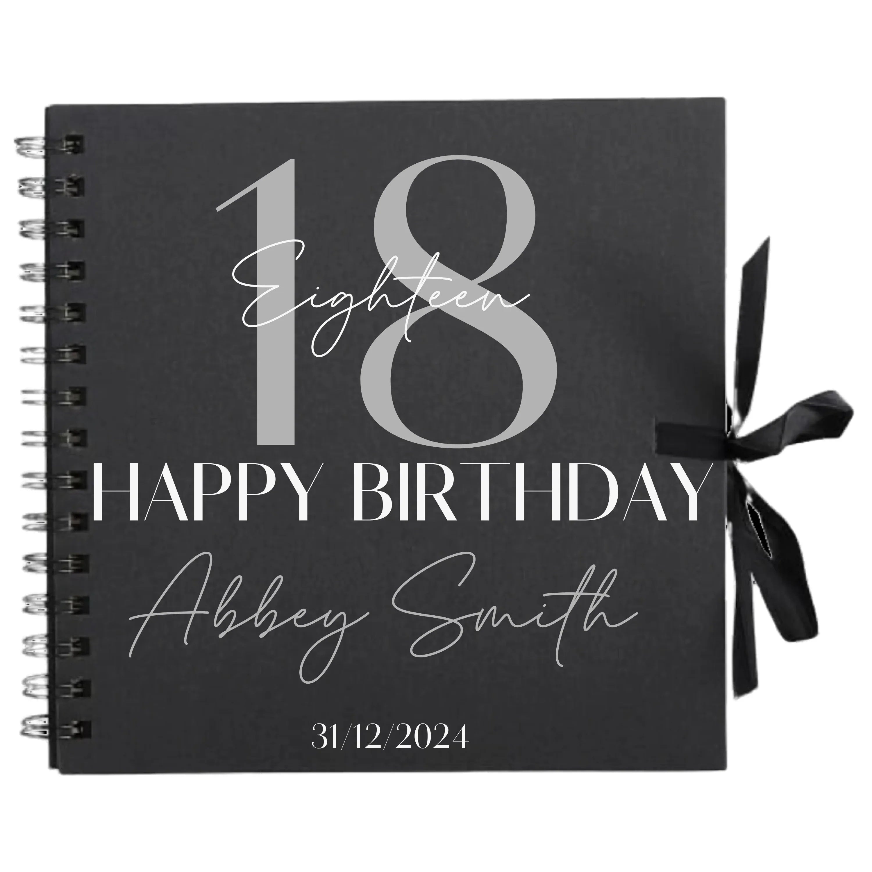 Bold Personalised Birthday Scrapbook Album - Large Age & Name Design (8x8") - Make It Personal Gift Co
