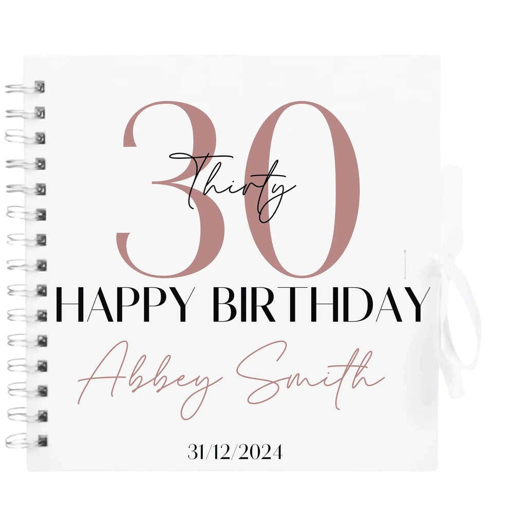 Bold Personalised Birthday Scrapbook Album - Large Age & Name Design (8x8") - Make It Personal Gift Co