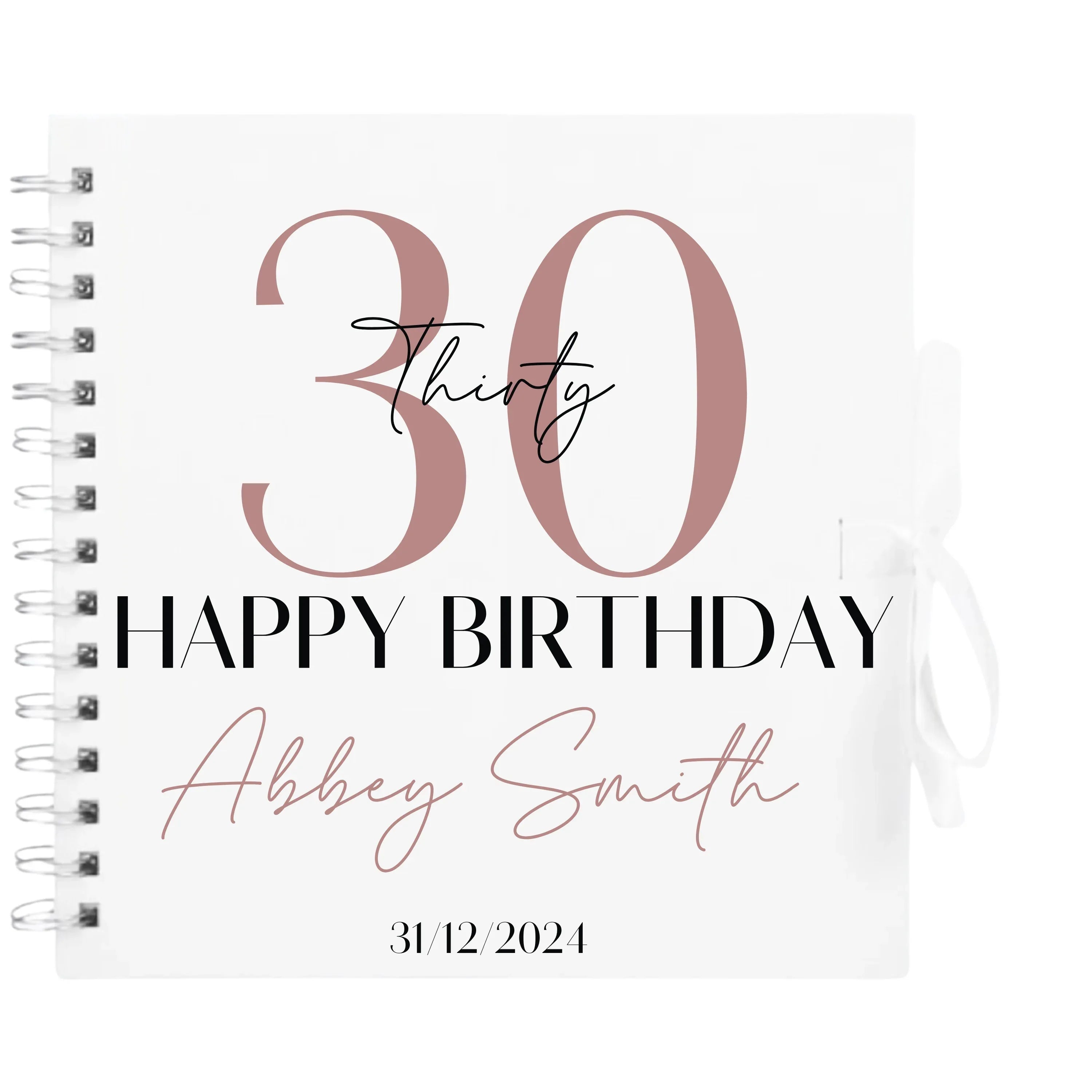 Bold Personalised Birthday Scrapbook Album - Large Age & Name Design (8x8") - Make It Personal Gift Co