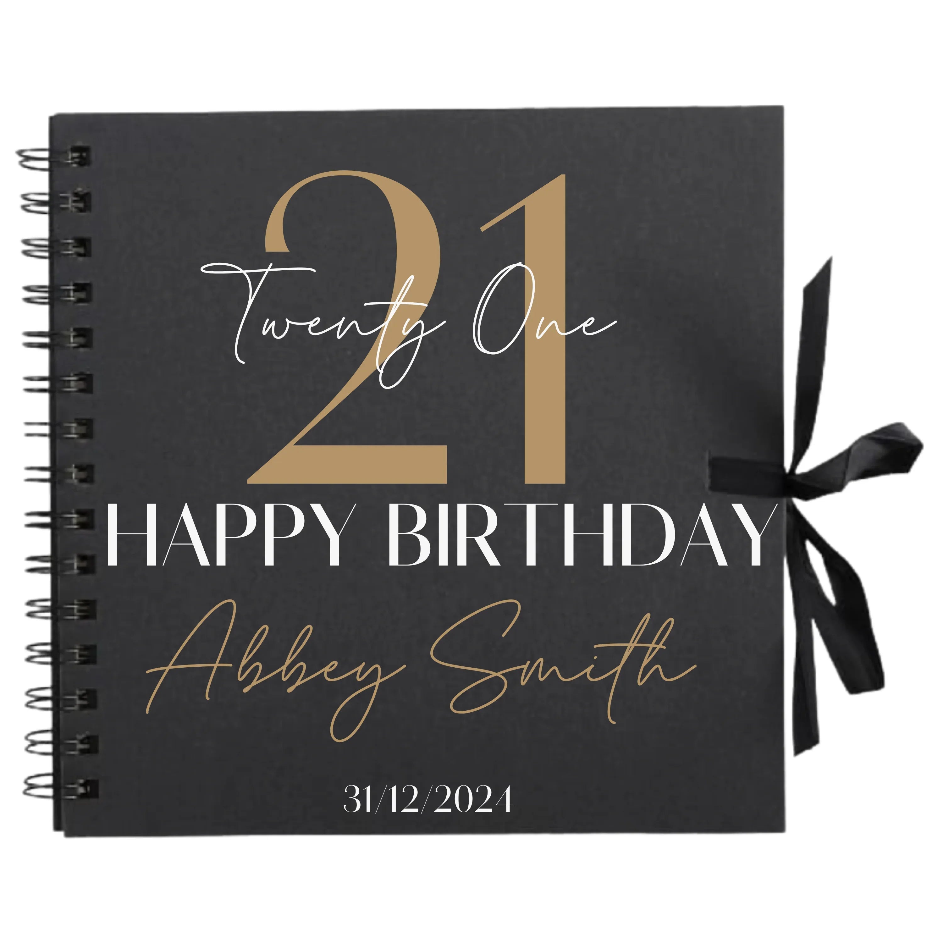 Bold Personalised Birthday Scrapbook Album - Large Age & Name Design (8x8") - Make It Personal Gift Co