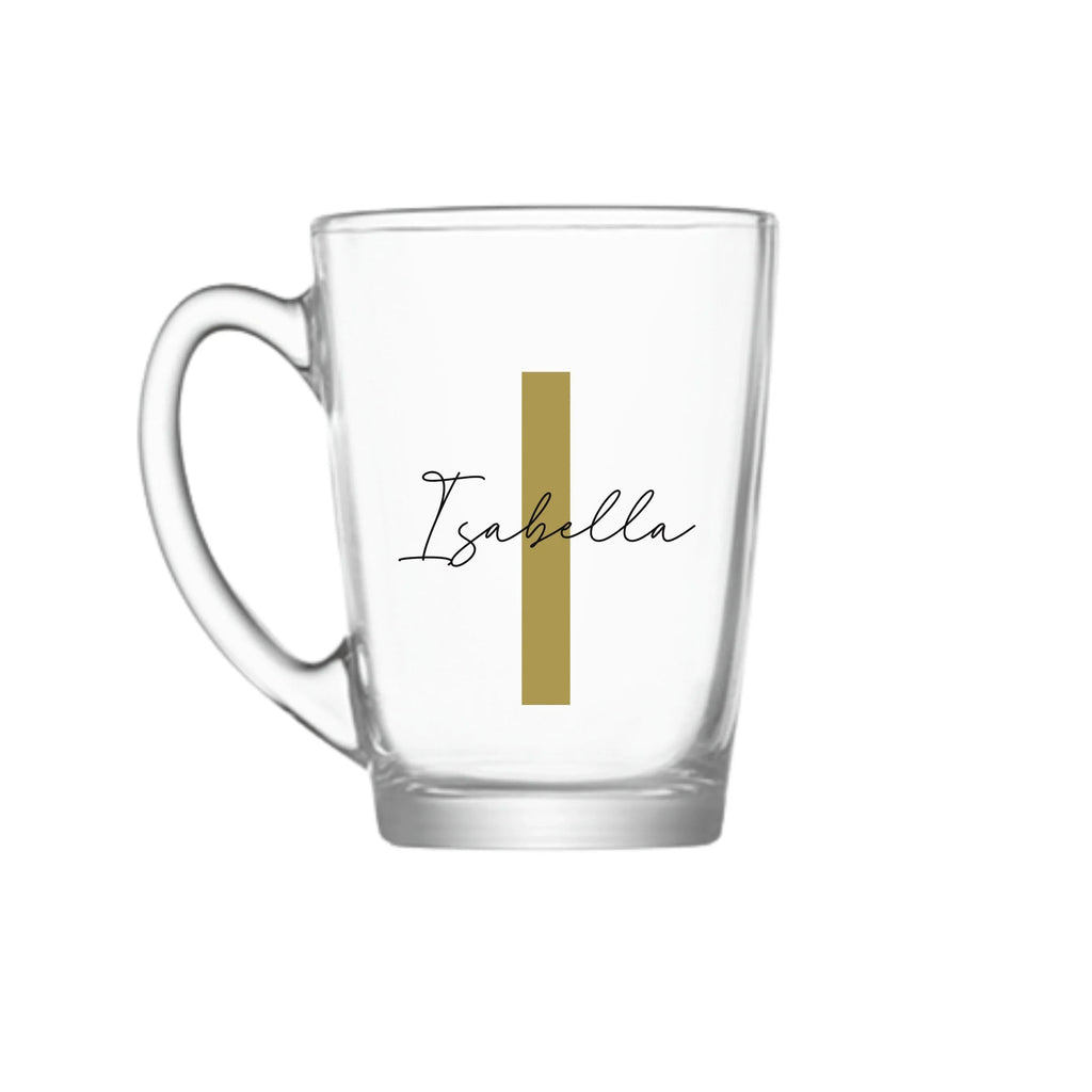 Bold Personalised Glass Coffee Mug 300ml - Make It Personal Gift Co