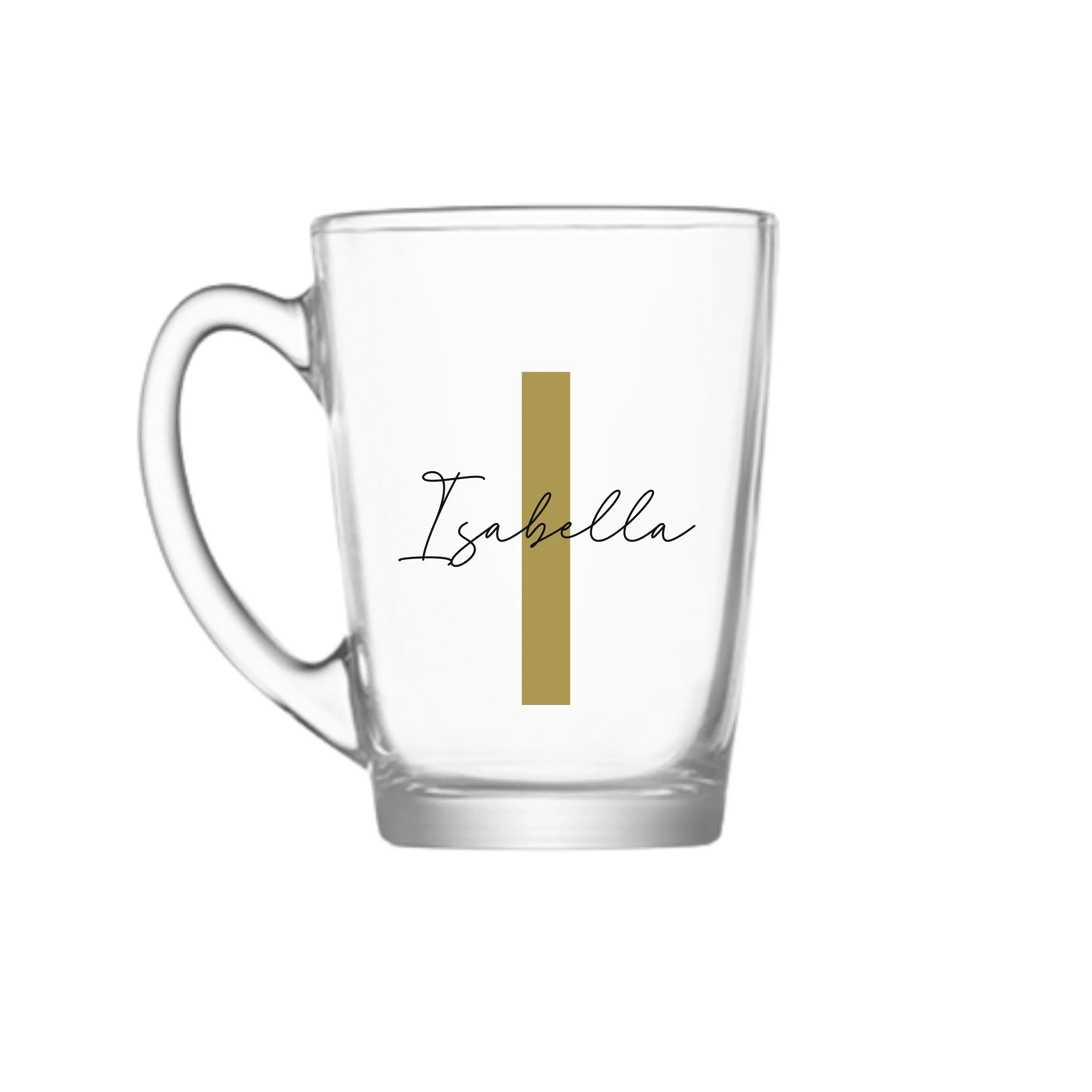 Bold Personalised Glass Coffee Mug 300ml - Make It Personal Gift Co