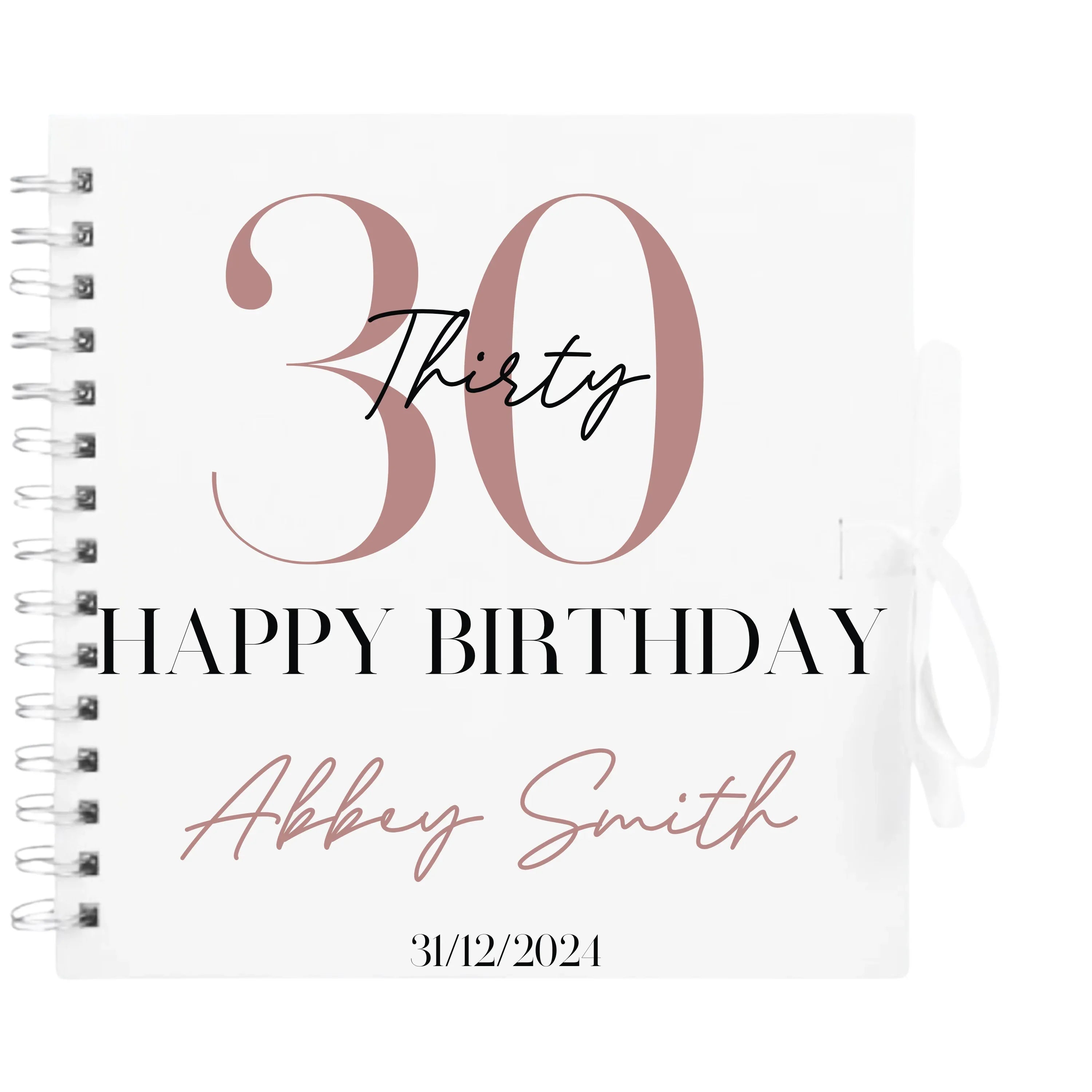 Chic Editorial Personalised Birthday Scrapbook Album - Serif & Script (8x8") - Make It Personal Gift Co
