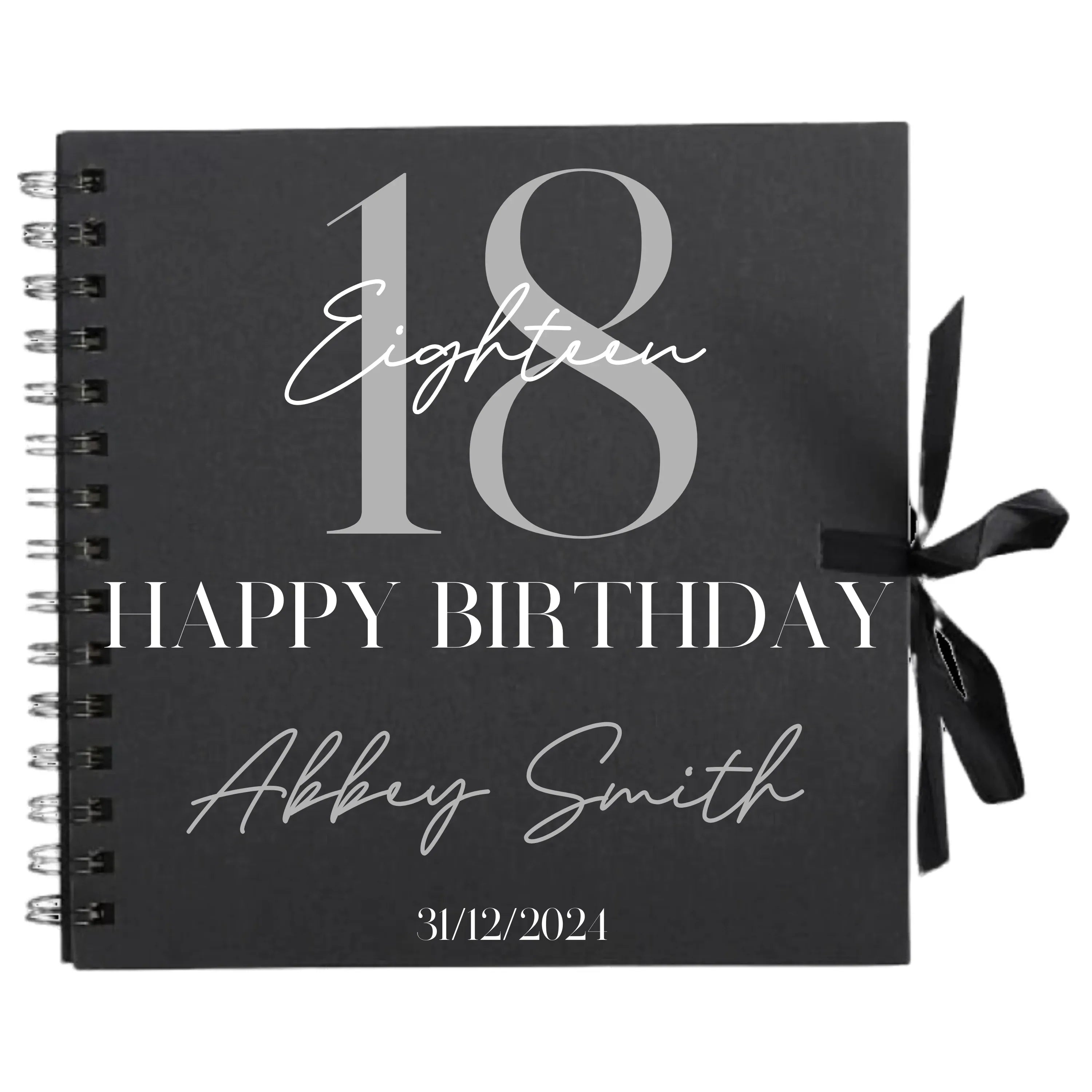 Chic Editorial Personalised Birthday Scrapbook Album - Serif & Script (8x8") - Make It Personal Gift Co