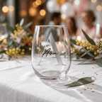 Chic Personalised Stemless Wine Glass 475ml - Make It Personal Gift Co