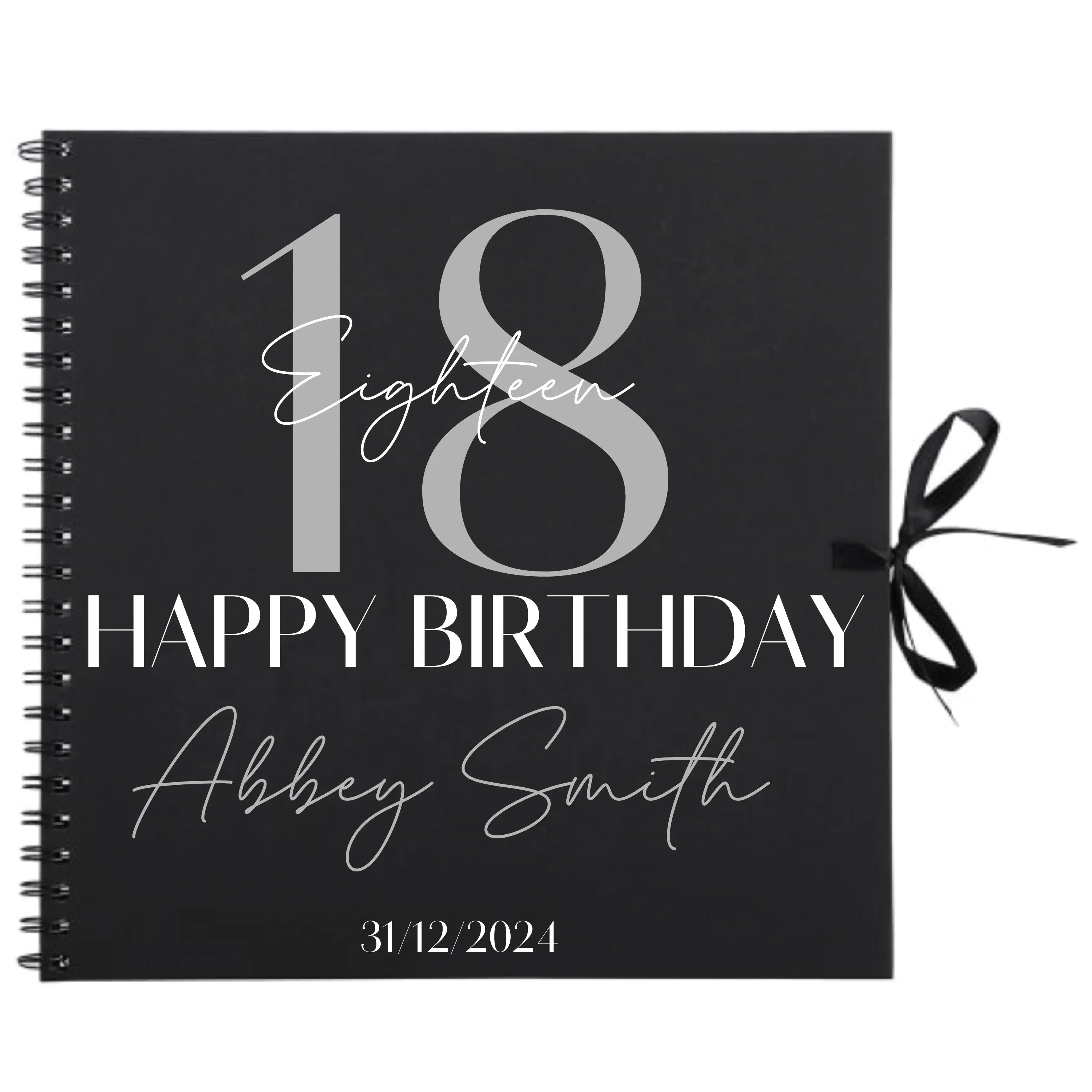 Grand Bold Personalised Birthday Scrapbook Album - Large Age & Name (12x12") - Make It Personal Gift Co