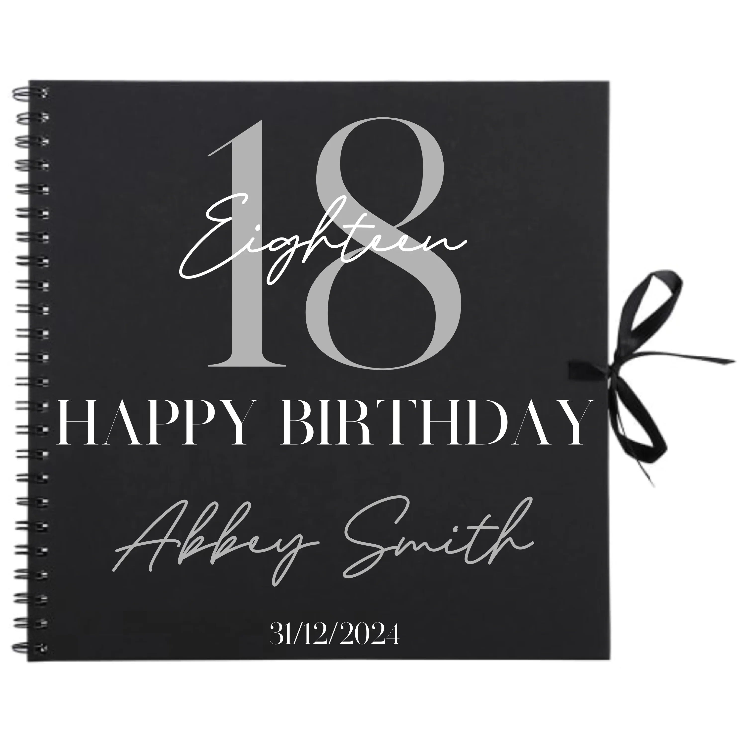 Grand Chic Editorial Personalised Birthday Scrapbook Album - Large Serif (12x12") - Make It Personal Gift Co
