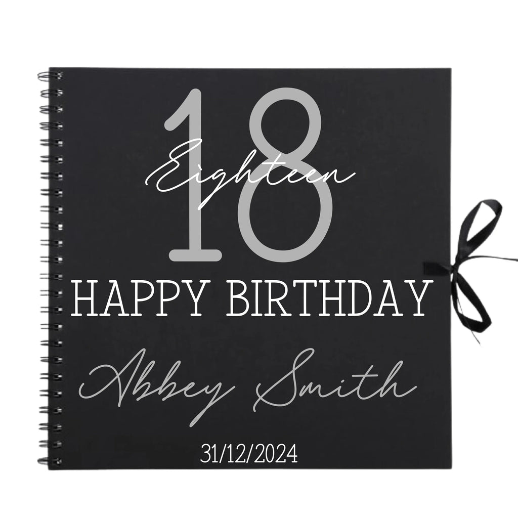 Grand Timeless Classic Personalised Birthday Scrapbook Album - Large Age & Name (12x12") - Make It Personal Gift Co