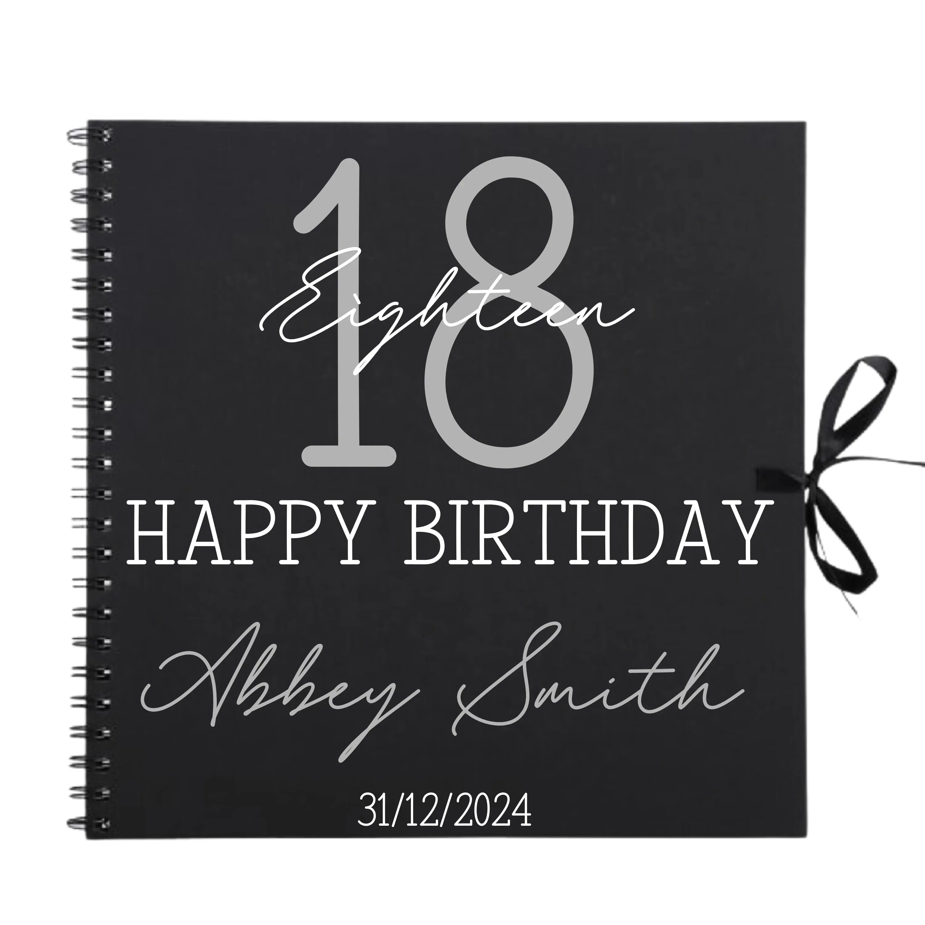 Grand Timeless Classic Personalised Birthday Scrapbook Album - Large Age & Name (12x12") - Make It Personal Gift Co