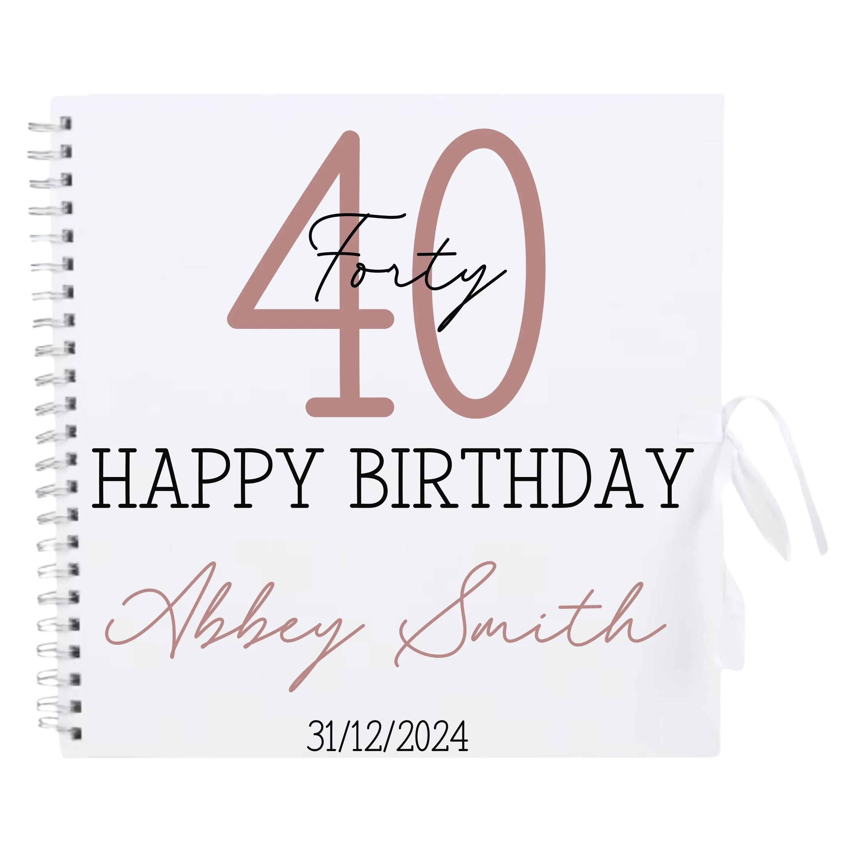 Grand Timeless Classic Personalised Birthday Scrapbook Album - Large Age & Name (12x12") - Make It Personal Gift Co