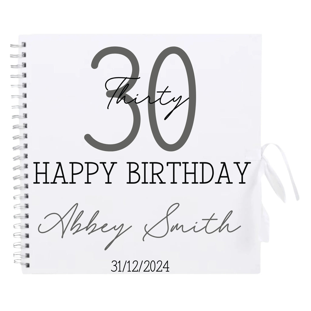Grand Timeless Classic Personalised Birthday Scrapbook Album - Large Age & Name (12x12") - Make It Personal Gift Co