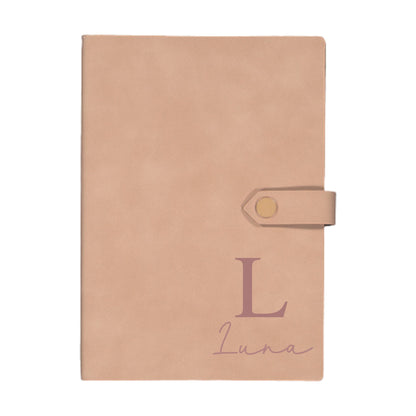 Personalised Name and Initial A5 Vegan Suede Notebook | Custom Notebook | Bridesmaid Gift | Office Gift | Gift for Him | Gift for Her