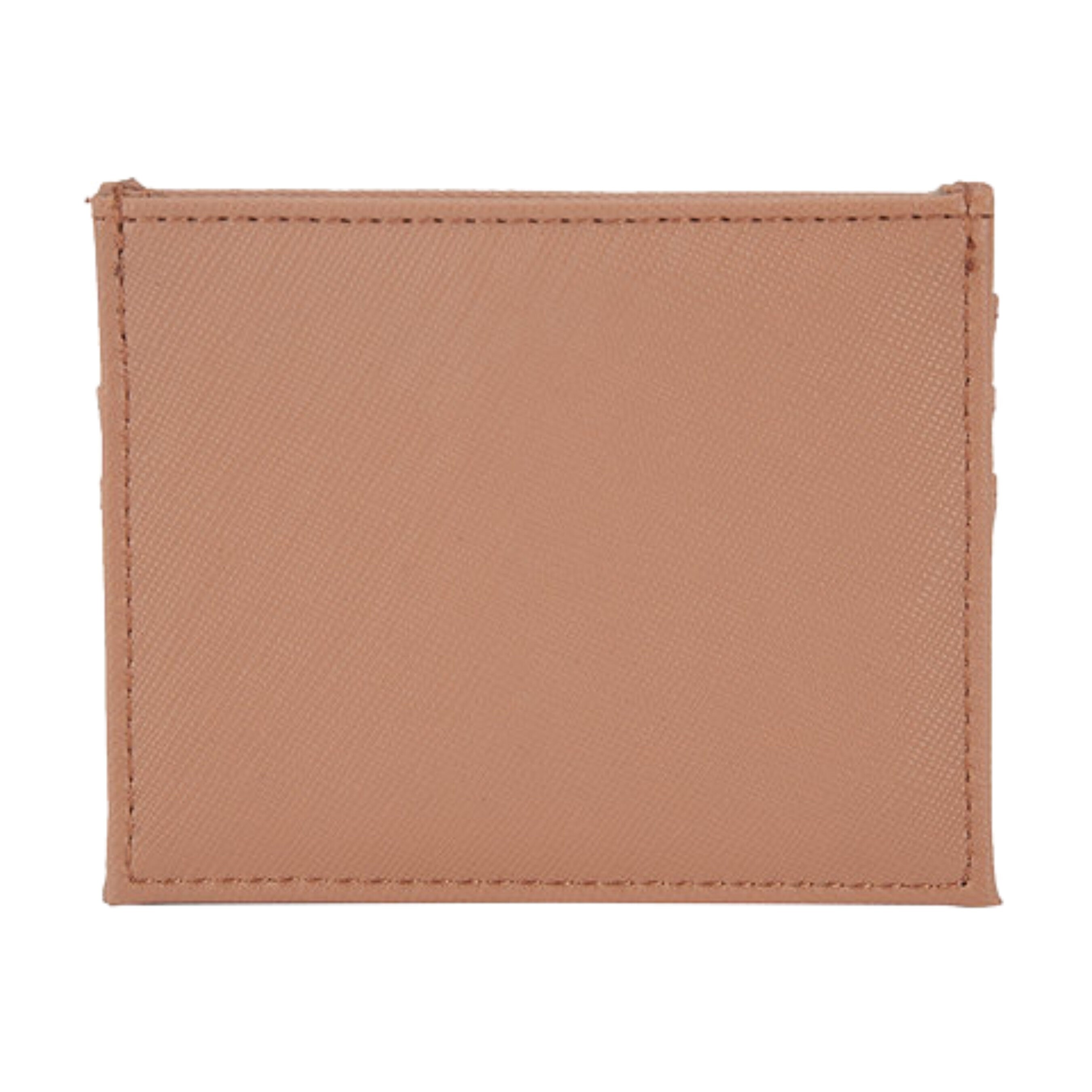 Plain back of the card wallet in tan vegan leather