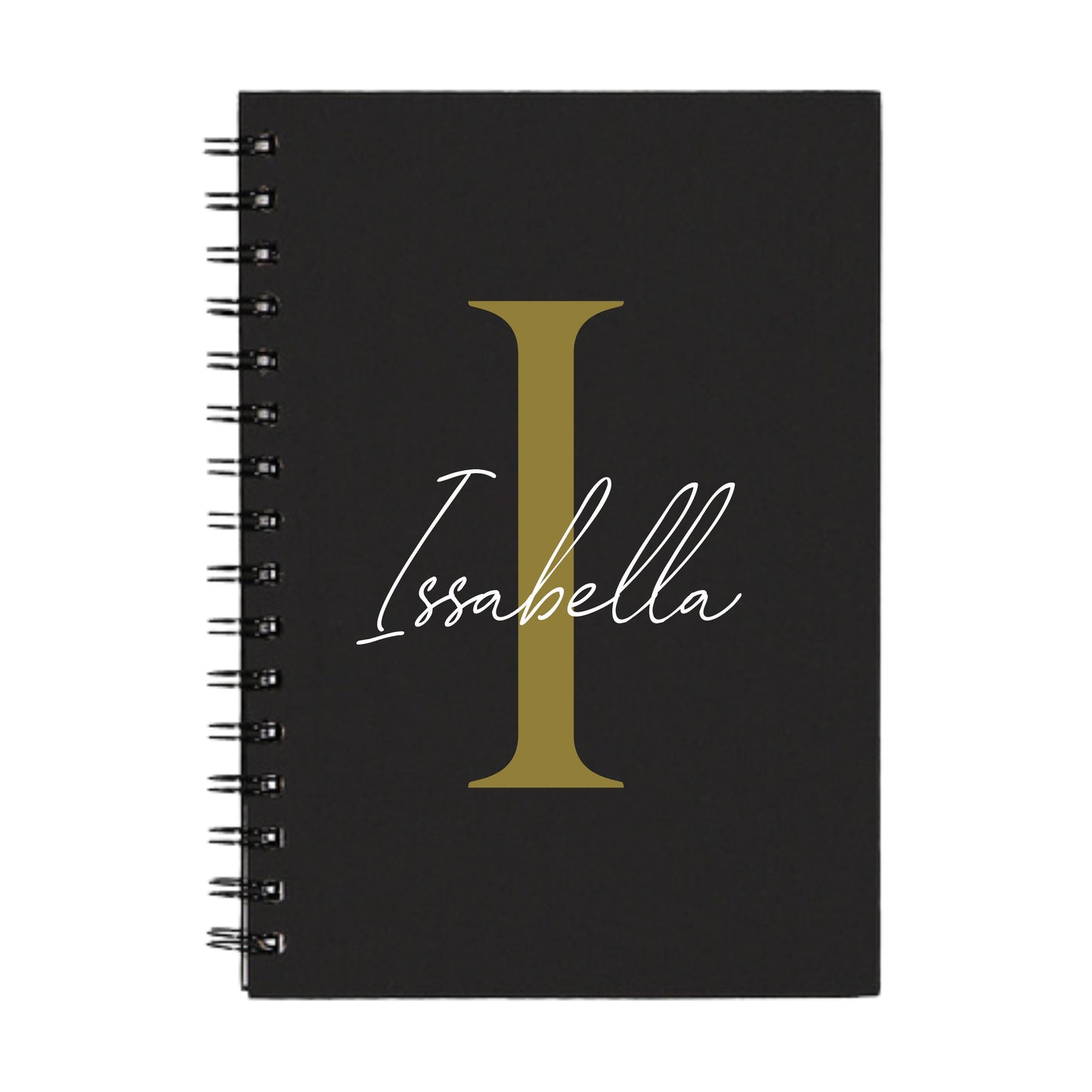 Personalised Name and Large Initial Spiral A5 NoteBook | Custom Notebook | Office Gift | Teachers Gift | Gift for Her | Gift for Him