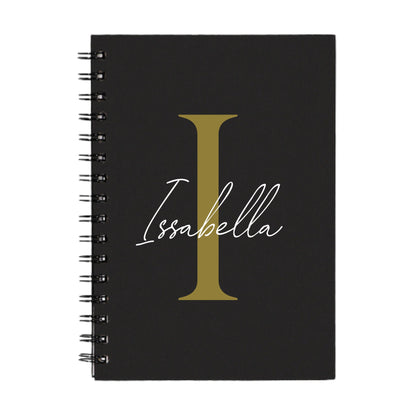 Personalised Name and Large Initial Spiral A5 NoteBook | Custom Notebook | Office Gift | Teachers Gift | Gift for Her | Gift for Him