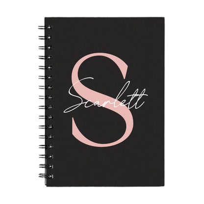 Personalised Name and Large Initial Spiral A5 NoteBook | Custom Notebook | Office Gift | Teachers Gift | Gift for Her | Gift for Him