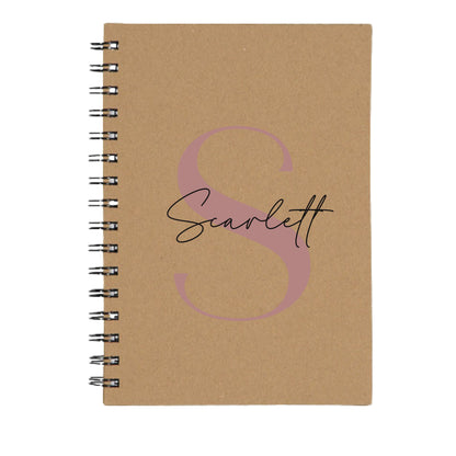 Personalised Name and Large Initial A5 Spiral Notebook | Custom Notebook |Office Gift |Bridesmaid Gift | Gift for Her | Gift for Him