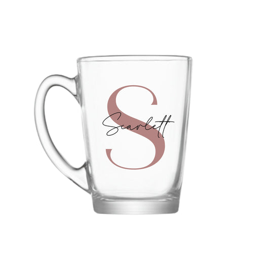 Personalised Name and Large Initial Glass Mug | Personalised Name and Age Mug | Custom Name Mug | Initial Mug | Birthday | Wedding