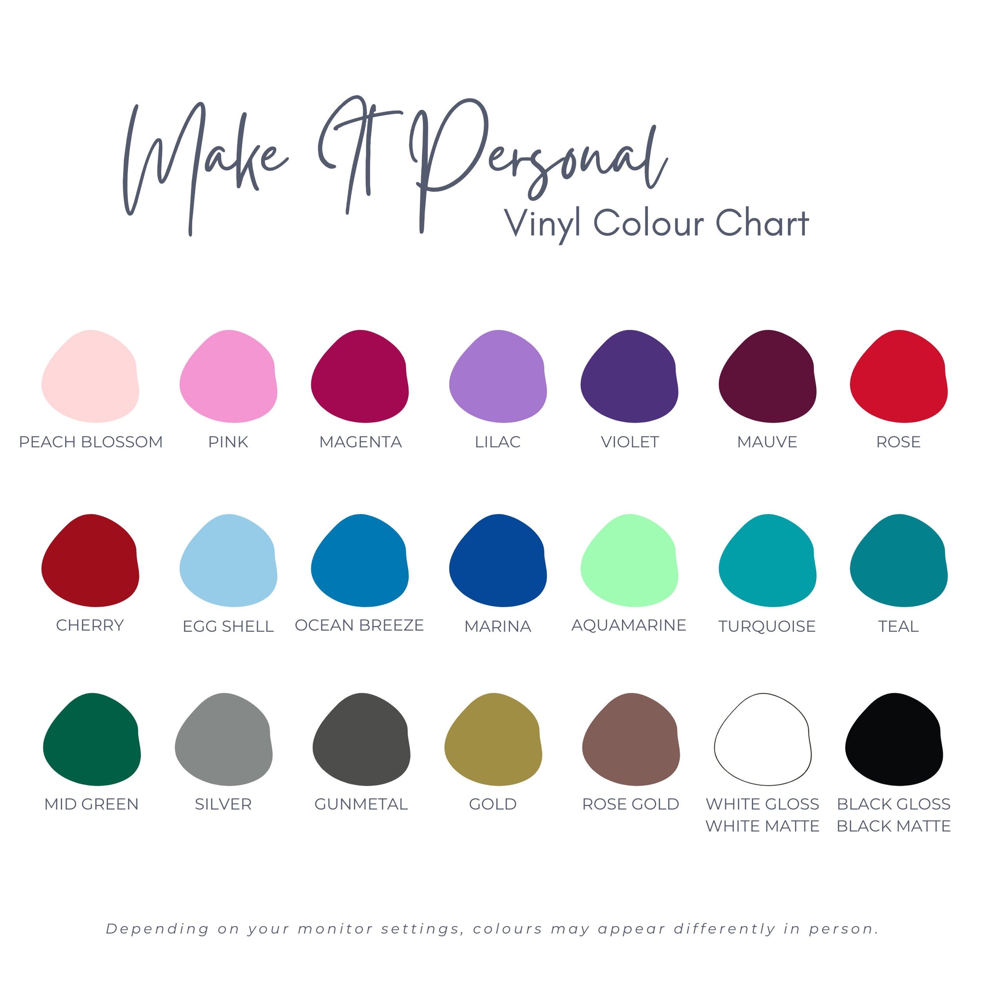 Make it personal gift co colour swatch