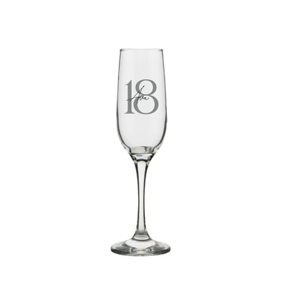 Personalised Name and Large Initial/Birthday Milestone Champagne Glass | Personalised Name and Age Wine Glass | | 18th 21st 30th 40th 50th