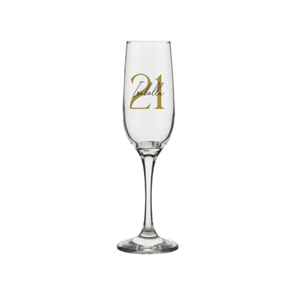 Personalised Name and Large Initial/Birthday Milestone Champagne Glass | Personalised Name and Age Wine Glass | | 18th 21st 30th 40th 50th