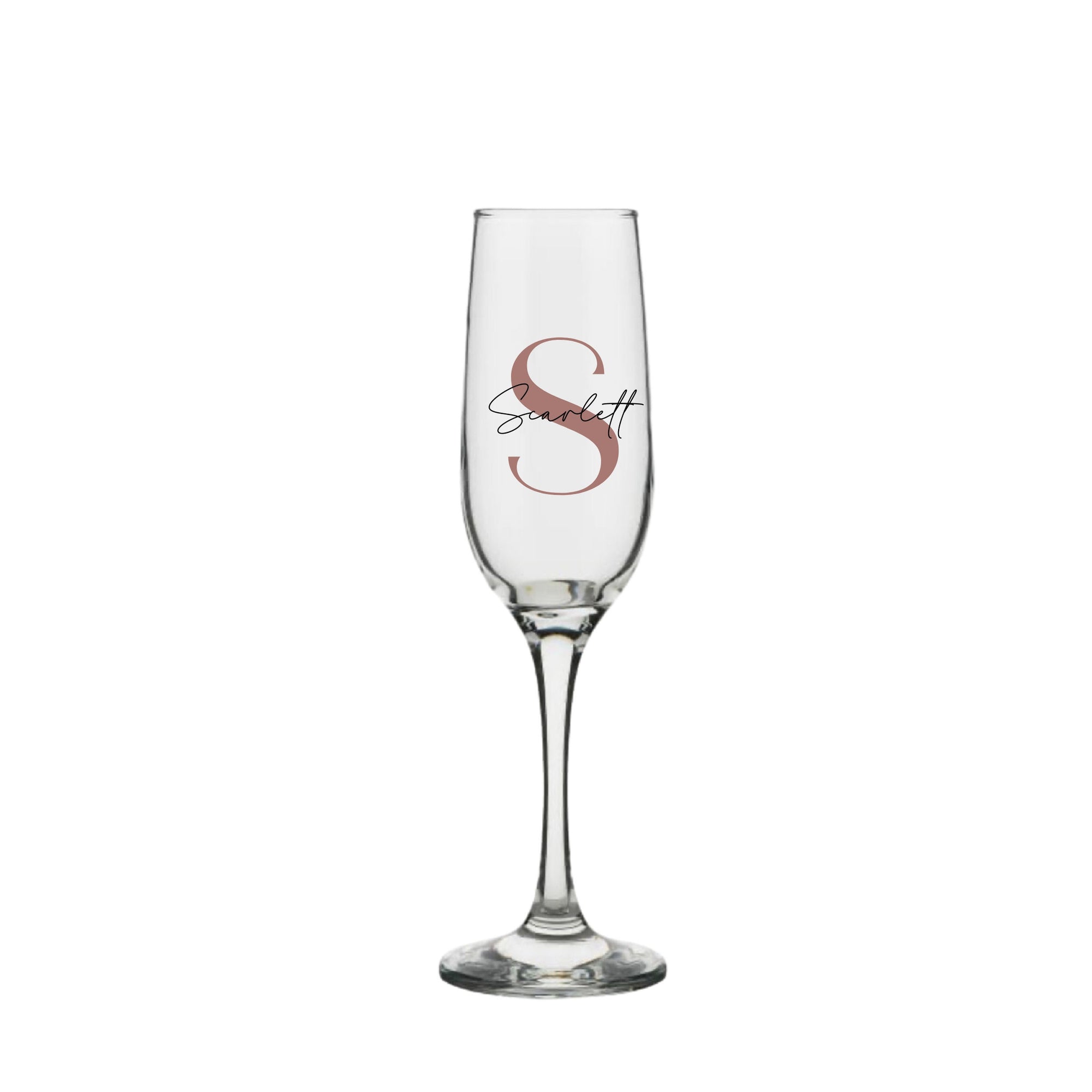 Personalised champagne glass with rose gold number 30 and name Scarlett, custom 30th birthday gift for her or him, handmade personalised gift Australia