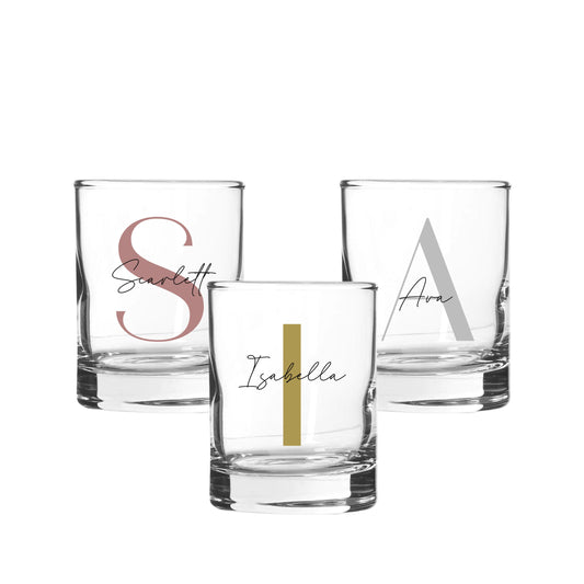 Personalised Name and Large Initial/Birthday Milestone Shot Glass | Personalised Name and Age Wine Shot Glass | 18th 21st 30th 40th 50th