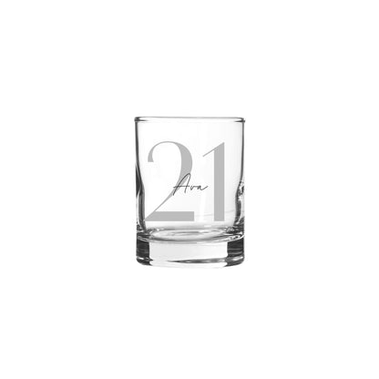 Personalised Name and Large Initial/Birthday Milestone Shot Glass | Personalised Name and Age Wine Shot Glass | 18th 21st 30th 40th 50th