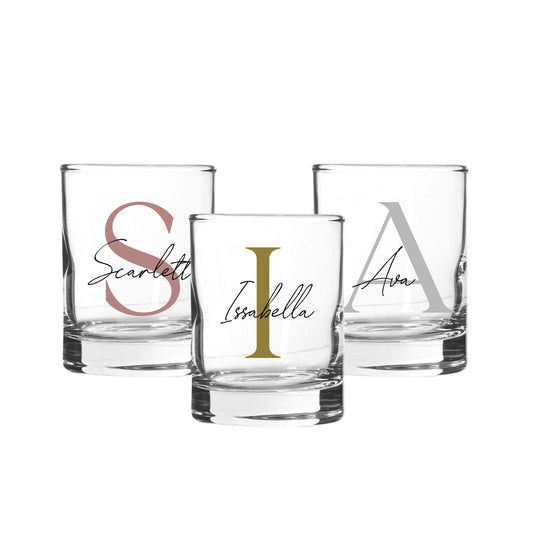 Personalised Name and Large Initial/Birthday Milestone Shot Glass | Personalised Name and Age Wine Shot Glass | 18th 21st 30th 40th 50th
